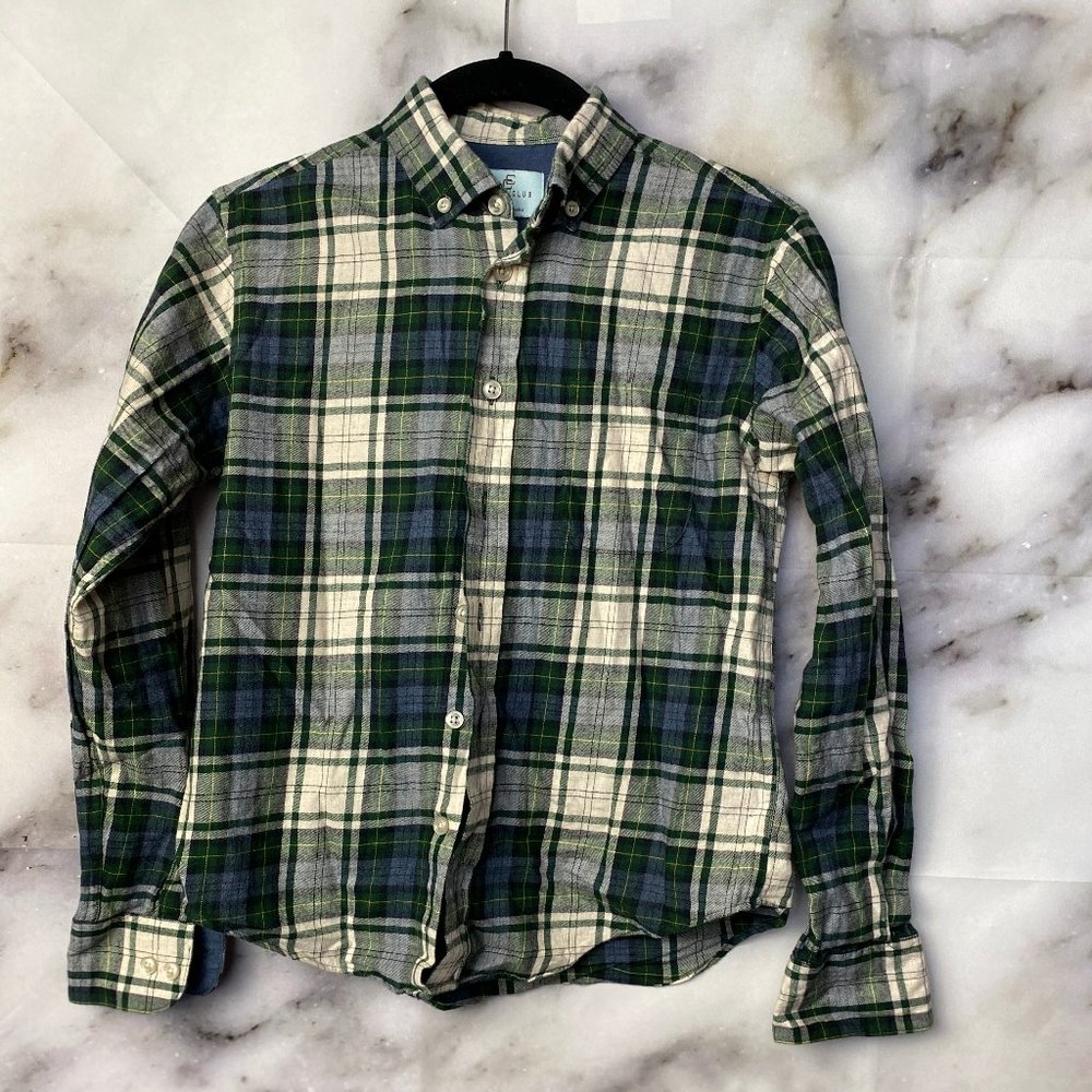 Class club boys plaid button shirt